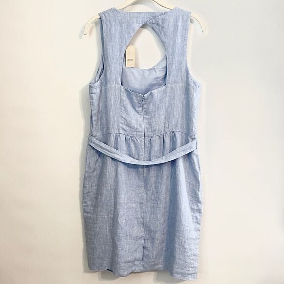 Loft Linen Sleeveless Tie Front Dress Size 10P - Picture 4 of 7